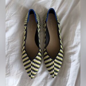 Rothy's Chevron Pattern Flats - Black and Yellow